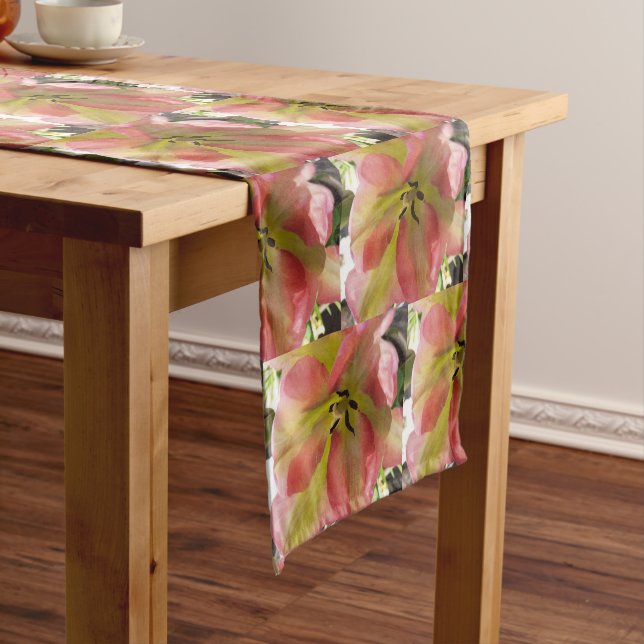 Caminho De Mesa Pequeno Tulipa Rosa e Amarela (No Local)