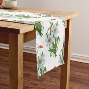 Caminho De Mesa Pequeno Tulipas e Flores de Narcisos