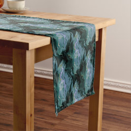 Caminho De Mesa Pequeno Turbulência Azul - Arte Abstrato