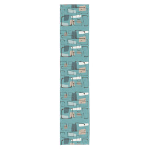 Caminho De Mesa Pequeno Turquoise Eames Style Art