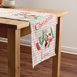 Caminho De Mesa Pequeno TySantaSaurus Christmas Personalize 14 x 72