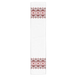 Caminho De Mesa Pequeno Ukrainian traditional vushuvanka folk pattern red
