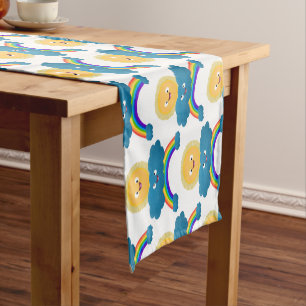 Caminho De Mesa Pequeno Um desenho animado da nuvem-arco-íris, uma nuvem d