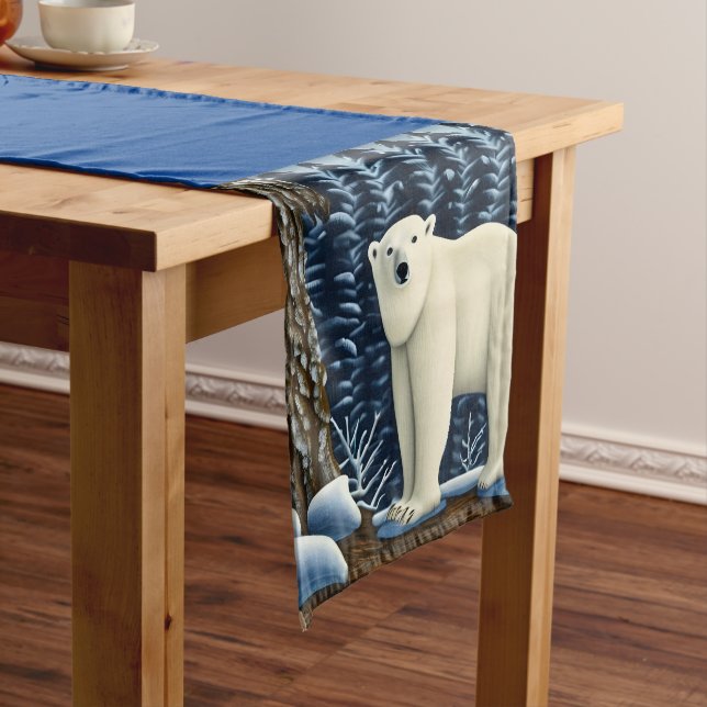 Caminho De Mesa Pequeno Urso Branco excelente Do Norte (No Local)