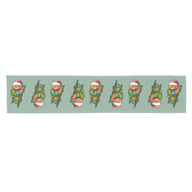Caminho De Mesa Pequeno Urso de Natal (Horizontal)