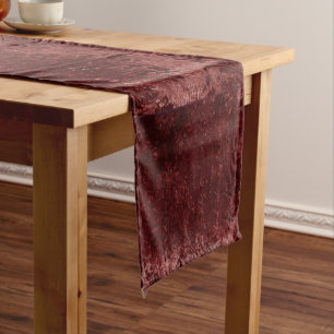 Caminho De Mesa Pequeno Velvety Henna Damask Grunge vermelhos