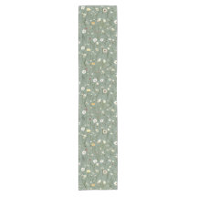 Verde Salvia Amarelo Branco Boho Flores Silvestres