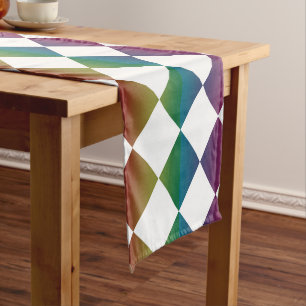 Caminho De Mesa Pequeno Verificador Colorido de Colorir Diamond Harlequin