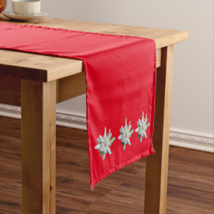 Caminho De Mesa Pequeno Vermelho alpino da flor de Edelweiss do suíço da