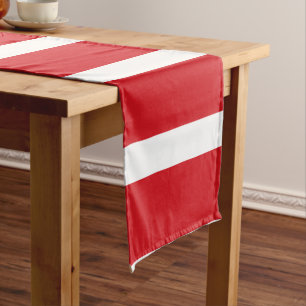 Caminho De Mesa Pequeno Vermelho listrado