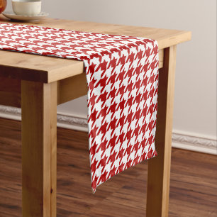 Caminho De Mesa Pequeno Vermelho moderno Houndstooth da baga