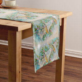 Caminho De Mesa Pequeno Vintage Blue Silver Belis Sparkle Stars