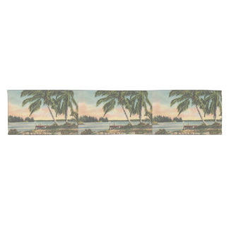 Caminho De Mesa Pequeno Vintage Coconut Palms Tropical Breeze Sunset