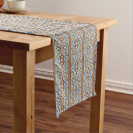Caminho De Mesa Pequeno Vintage French Inspired Striped Floral Tablecloth