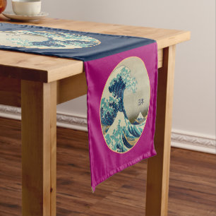 Caminho De Mesa Pequeno Vintage Japan, Excelente Wave de Kanagawa ama kanj