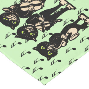 Caminho De Mesa Pequeno Vintage Musical Black Cats