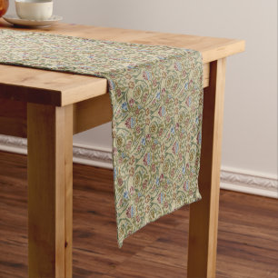 Caminho De Mesa Pequeno Vintage William Morris Blue Brocade cor-de-rosa