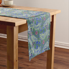 Caminho De Mesa Pequeno Vintage William Morris Blue Ferns and Flowers