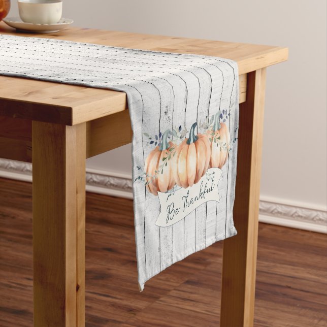 Caminho De Mesa Pequeno Watercolor Rustic Pumpkins (No Local)