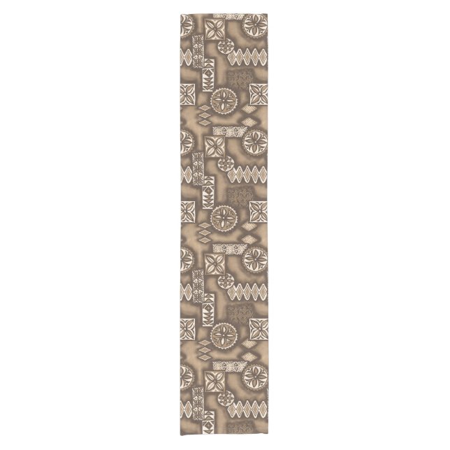 Caminho De Mesa Pequeno Wave Warrior Hawaiian Primitive Tapa (Frente)