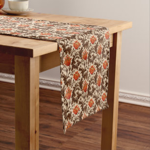 Caminho De Mesa Pequeno William Morris Anemone, Beige, Brown & Rust Orange