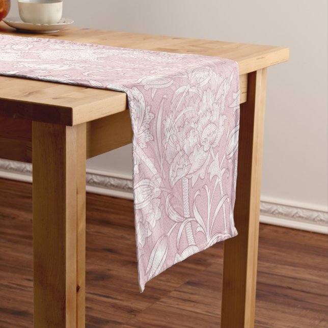 Caminho De Mesa Pequeno William Morris Floral Patterno a Rosa (No Local)