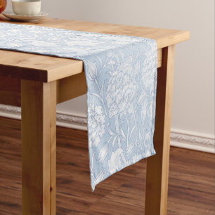 Caminho De Mesa Pequeno William Morris Floral Patterno em Azul