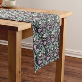 Caminho De Mesa Pequeno William Morris Pink Poppy Botanical Victorian 