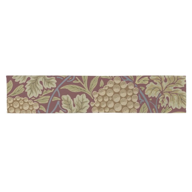 Caminho De Mesa Pequeno William Morris Vine Grape Red Green Art (Horizontal)