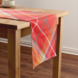Caminho De Mesa Pequeno Xadrez Alegre Vermelho e Amarelo