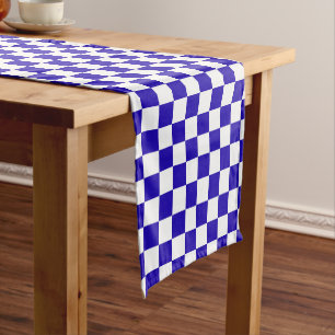 Caminho De Mesa Pequeno Xadrez azul profundo