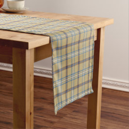 Caminho De Mesa Pequeno Xadrez Azul Tan e Wedgewood