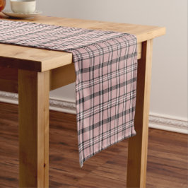 Caminho De Mesa Pequeno Xadrez Clássico Rosa Preto