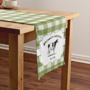 Caminho De Mesa Pequeno Xadrez de Búfalo Verde Fazenda Vaca Curta-Mesa