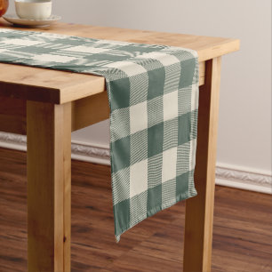 Caminho De Mesa Pequeno Xadrez de Buffalo Tartan Floresta Verde