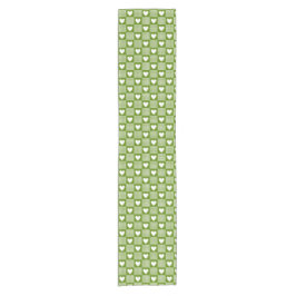Caminho De Mesa Pequeno Xadrez de Coração em Gingham Verde Abacate Remenda