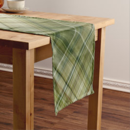 Caminho De Mesa Pequeno Xadrez de cores Creme, Bege e Verde Oliva das Chuv