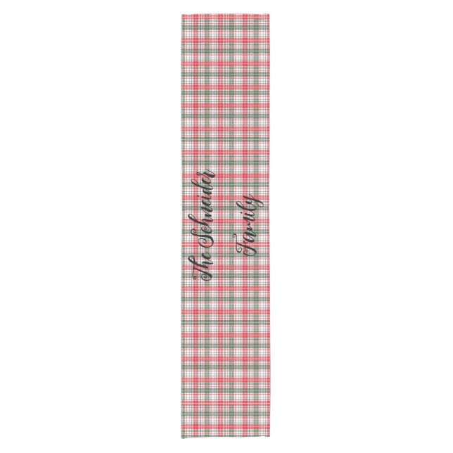 Caminho De Mesa Pequeno Xadrez de inverno Tartan Natal Vermelho, Verde (Frente)