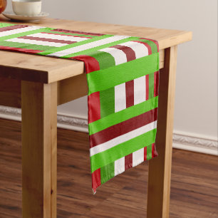 Caminho De Mesa Pequeno Xadrez de Natal em Vermelho, Verde e Branco