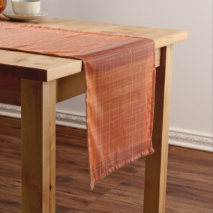 Caminho De Mesa Pequeno Xadrez de outono Russo Laranja Tartan