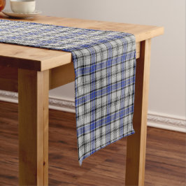 Caminho De Mesa Pequeno Xadrez de Tartan azul branca de Hannay do clã