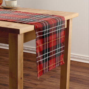 Caminho De Mesa Pequeno Xadrez de Tartan Preta e Vermelha