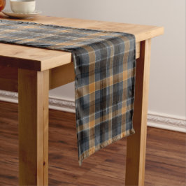 Caminho De Mesa Pequeno Xadrez Escocês Âmbar Fumê Moderno