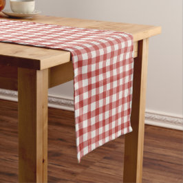 Caminho De Mesa Pequeno Xadrez Imperfeito Desenhado à Mão Fazenda Vermelho