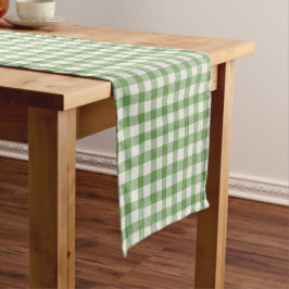 Caminho De Mesa Pequeno Xadrez Imperfeito Desenhado à Mão Verde Musgo Faze
