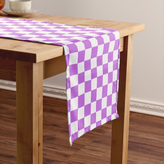 Caminho De Mesa Pequeno Xadrez magenta visual clássico (No Local)