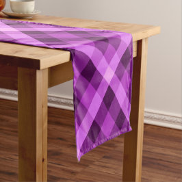Caminho De Mesa Pequeno Xadrez Roxo Elegante - Pequena Mesa