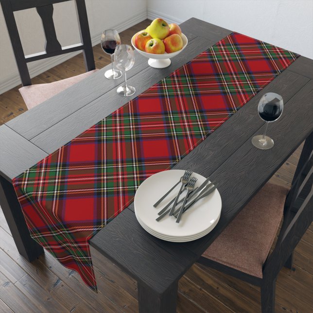 Caminho De Mesa Pequeno Xadrez Russo Clã Verde Stewart Tartan (Plaid Rustic Clan Stewart Tartan Table Runner)