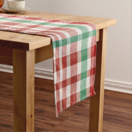 Caminho De Mesa Pequeno Xadrez Texturizado Vermelho Verde Vintage Retro