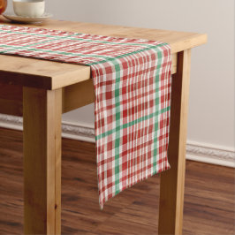 Caminho De Mesa Pequeno Xadrez Texturizado Vermelho Verde Vintage Retro